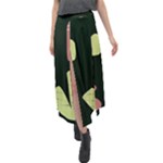 Elements Scribbles Wiggly Line Velour Split Maxi Skirt