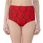 Red Background Wallpaper Classic High-Waist Bikini Bottoms