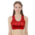 Red Background Wallpaper Sports Bra with Border