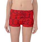 Red Background Wallpaper Reversible Boyleg Bikini Bottoms