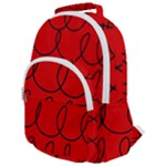 Red Background Wallpaper Rounded Multi Pocket Backpack
