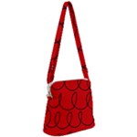 Red Background Wallpaper Zipper Messenger Bag