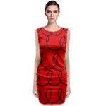 Red Background Wallpaper Classic Sleeveless Midi Dress