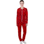 Red Background Wallpaper Casual Jacket and Pants Set