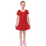Red Background Wallpaper Kids  Short Sleeve Velvet Dress