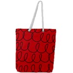Red Background Wallpaper Full Print Rope Handle Tote (Large)