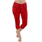 Red Background Wallpaper Lightweight Velour Capri Yoga Leggings