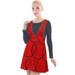 Red Background Wallpaper Plunge Pinafore Velour Dress