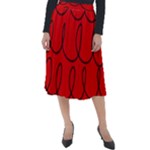 Red Background Wallpaper Classic Velour Midi Skirt 
