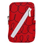 Red Background Wallpaper Belt Pouch Bag (Small)