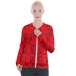 Red Background Wallpaper Casual Zip Up Jacket