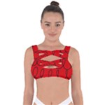 Red Background Wallpaper Bandaged Up Bikini Top