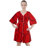 Red Background Wallpaper Boho Button Up Dress