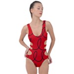 Red Background Wallpaper Side Cut Out Swimsuit