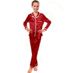 Red Background Wallpaper Kids  Satin Long Sleeve Pajamas Set