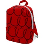 Red Background Wallpaper Zip Up Backpack
