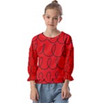 Red Background Wallpaper Kids  Cuff Sleeve Top