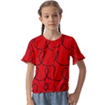 Red Background Wallpaper Kids  Cuff Sleeve Scrunch Bottom T-Shirt