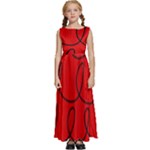 Red Background Wallpaper Kids  Satin Sleeveless Maxi Dress