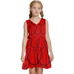 Red Background Wallpaper Kids  Sleeveless Tiered Mini Dress