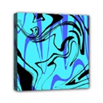 Mint Background Swirl Blue Black Mini Canvas 6  x 6  (Stretched)