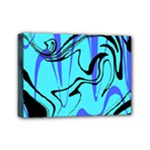 Mint Background Swirl Blue Black Mini Canvas 7  x 5  (Stretched)