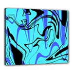 Mint Background Swirl Blue Black Canvas 24  x 20  (Stretched)