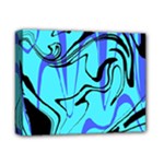 Mint Background Swirl Blue Black Deluxe Canvas 14  x 11  (Stretched)