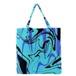 Mint Background Swirl Blue Black Grocery Tote Bag