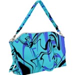 Mint Background Swirl Blue Black Canvas Crossbody Bag