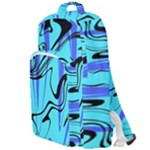 Mint Background Swirl Blue Black Double Compartment Backpack