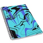 Mint Background Swirl Blue Black 5.5  x 8.5  Notebook