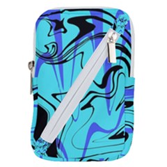 Mint Background Swirl Blue Black Belt Pouch Bag (Small) from UrbanLoad.com