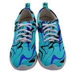 Mint Background Swirl Blue Black Women Athletic Shoes