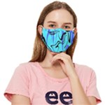 Mint Background Swirl Blue Black Fitted Cloth Face Mask (Adult)