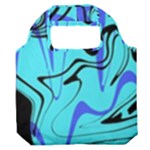 Mint Background Swirl Blue Black Premium Foldable Grocery Recycle Bag