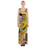 Astronaut Moon Monsters Spaceship Universe Space Cosmos Thigh Split Maxi Dress