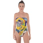 Astronaut Moon Monsters Spaceship Universe Space Cosmos Tie Back One Piece Swimsuit