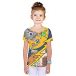 Astronaut Moon Monsters Spaceship Universe Space Cosmos Kids  One Piece T-Shirt