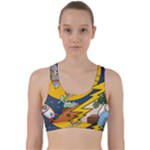 Astronaut Moon Monsters Spaceship Universe Space Cosmos Back Weave Sports Bra