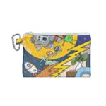 Astronaut Moon Monsters Spaceship Universe Space Cosmos Canvas Cosmetic Bag (Small)