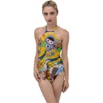Astronaut Moon Monsters Spaceship Universe Space Cosmos Go with the Flow One Piece Swimsuit
