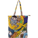 Astronaut Moon Monsters Spaceship Universe Space Cosmos Double Zip Up Tote Bag