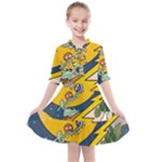 Astronaut Moon Monsters Spaceship Universe Space Cosmos Kids  All Frills Chiffon Dress