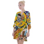 Astronaut Moon Monsters Spaceship Universe Space Cosmos Open Neck Shift Dress