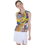 Astronaut Moon Monsters Spaceship Universe Space Cosmos Women s Sleeveless Sports Top