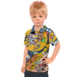 Astronaut Moon Monsters Spaceship Universe Space Cosmos Kids  Polo T-Shirt