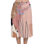 Abstract Boho Bohemian Style Retro Vintage Velvet Flared Midi Skirt