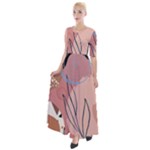 Abstract Boho Bohemian Style Retro Vintage Half Sleeves Maxi Dress