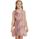 Abstract Boho Bohemian Style Retro Vintage Kids  Sleeveless Tiered Mini Dress